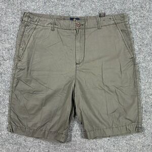 Saltaire Mens Shorts Size 38 Olive Green Cotton Chino Casual Flat Front Mid Rise